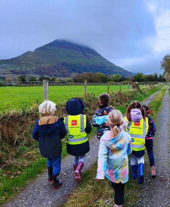 Pupils exploring the local area.